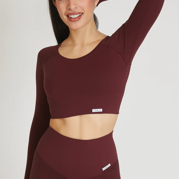 Palaidinė ilgomis rankovėmis FGM04 „Gym Fashion” - bordo