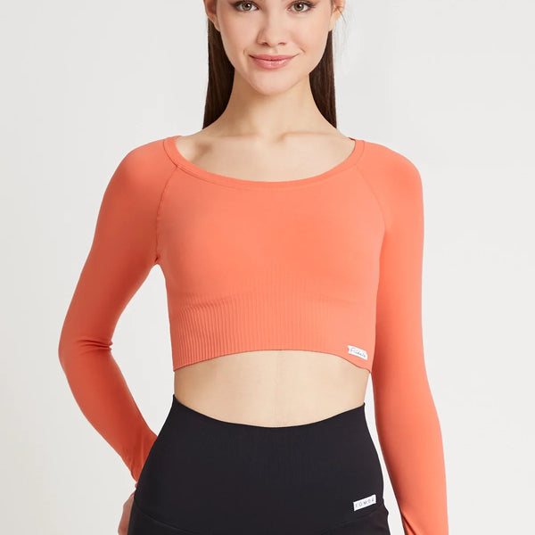 Palaidinė ilgomis rankovėmis FGM04 „Gym Fashion” - koralinė