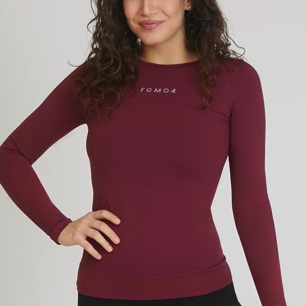 Long-sleeved blouse FGM04 "Ikonic" - burgundy