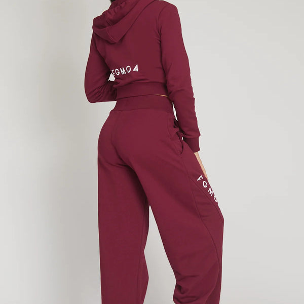 Laisvalaikio kelnės FGM04 „Ikonic Baggy Borgogna” - vyšnių spalvos
