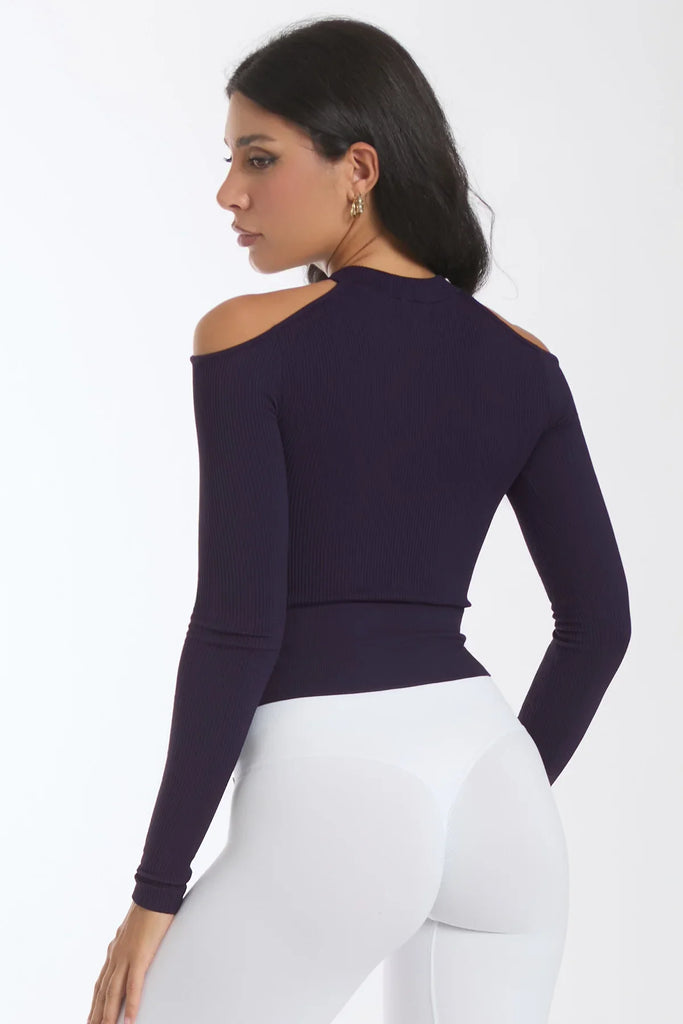 Palaidinė atvirais pečiais mėlyna