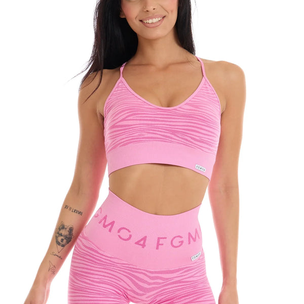 Sportinė liemenėlė FGM04 „Jungle Tiger 2.0 Rosa” - rožinė
