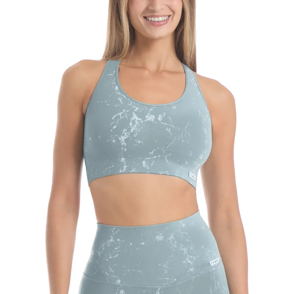 Sportinė liemenėlė FGM04 „Marble Azzurro Arona” - akvamarino spalvos